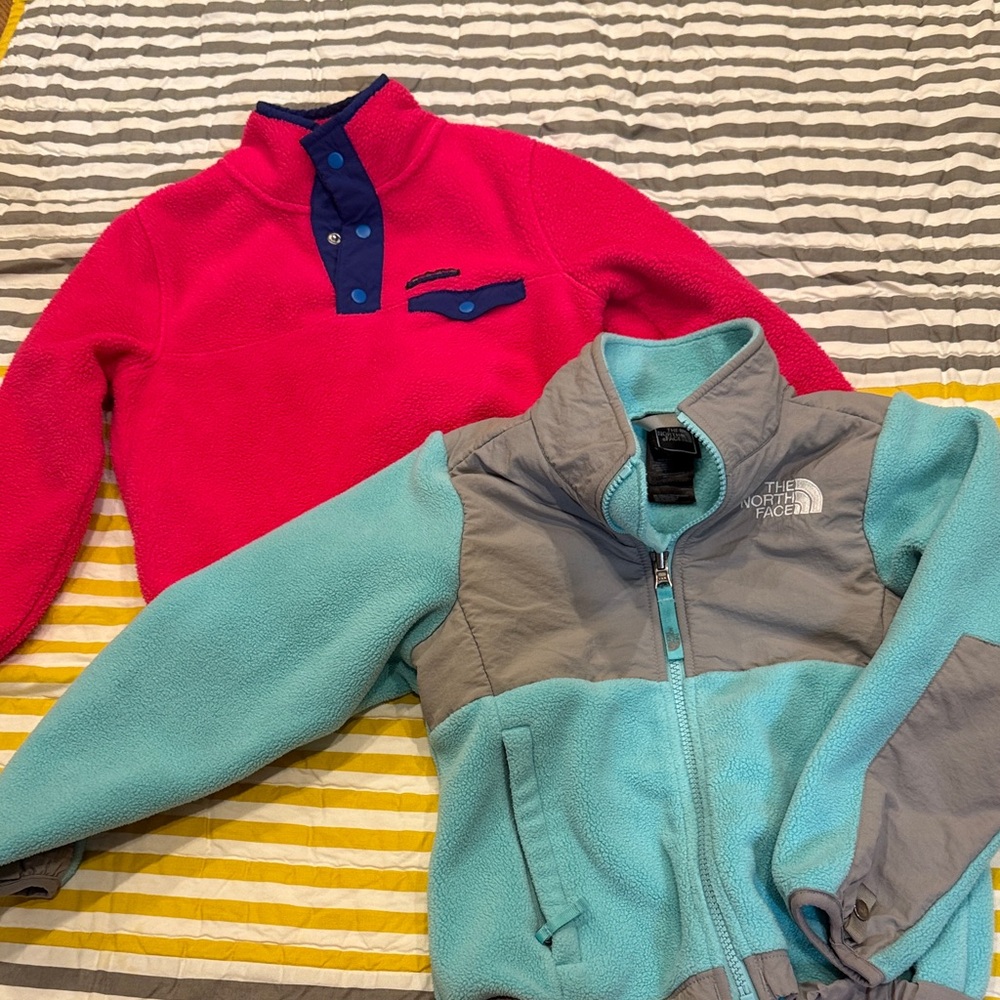Gap and North Face Kids Pink and Aqua Jackets